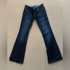 PAIGE Denim Laurel Canyon Dark Blue Boot Cut Jeans